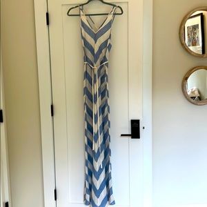 Blue striped lightweight coverup/sundress